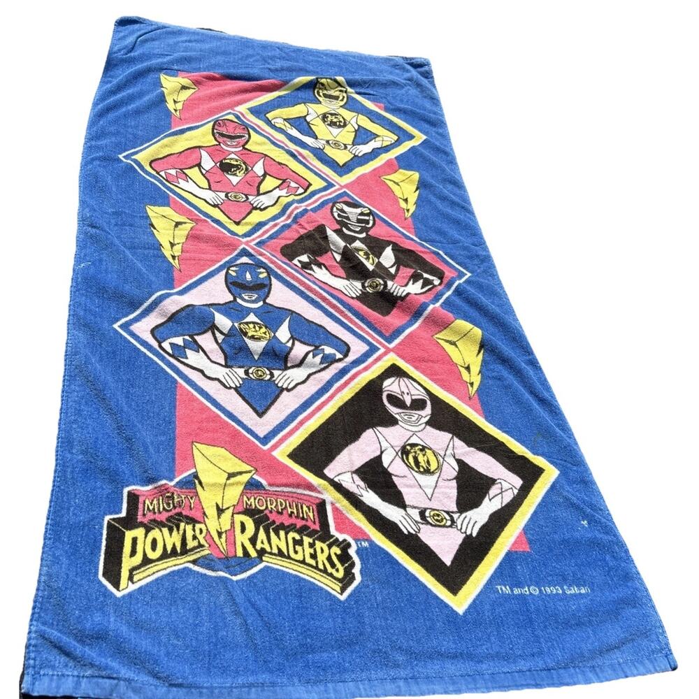 Mighty Morphin Power Rangers Vintage Beach Towel 1993 Swimming RARE